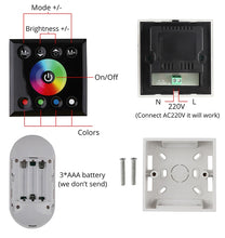 Load image into Gallery viewer, 2 Finger touch Remote control RGB LED Strip 220V 220 V waterproof LED Strip